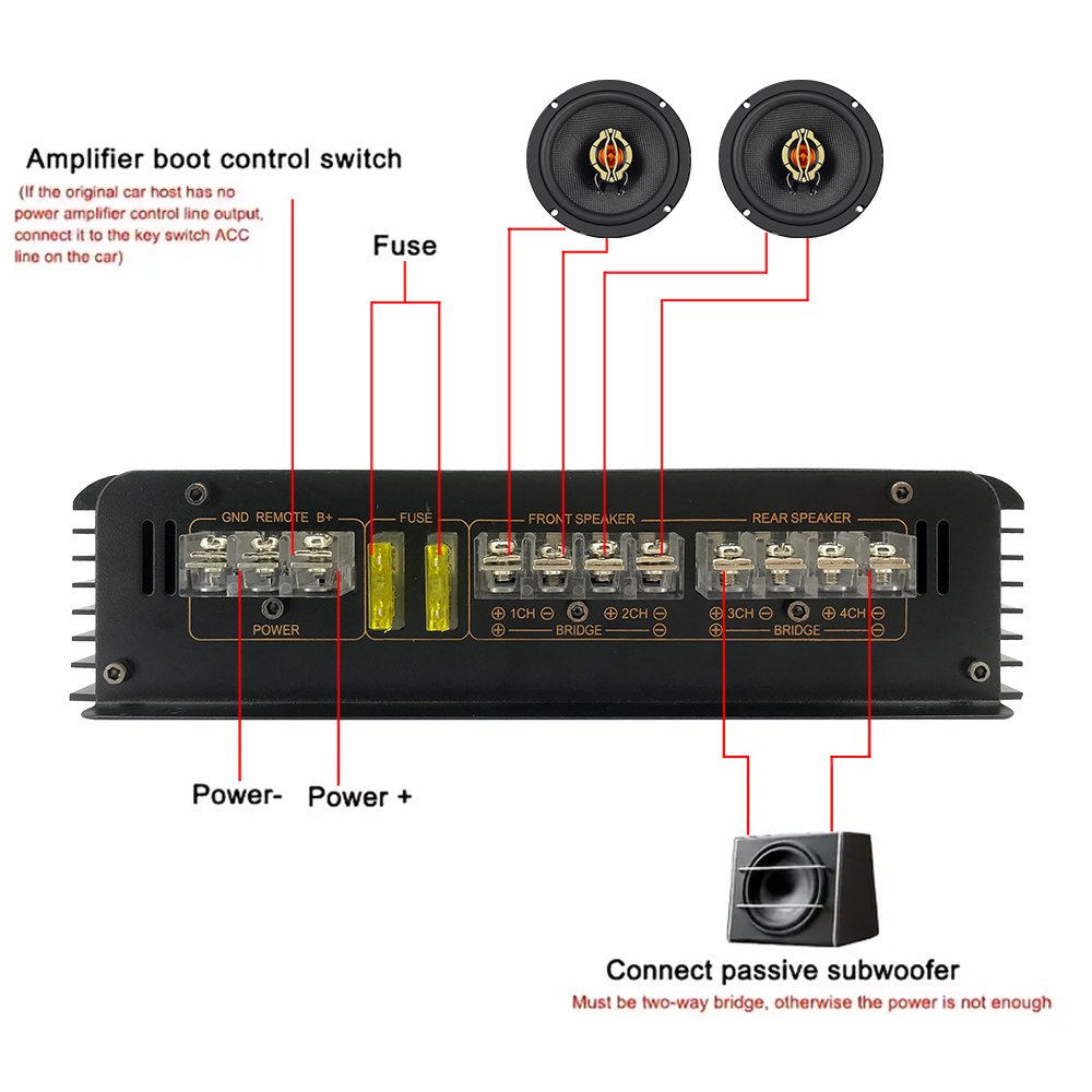 Auto Magic Cube QMF-9500 Full Range Car Amplifier Small Size High End Car Amplifiers 4 Channel 12v Class AB Car Amp