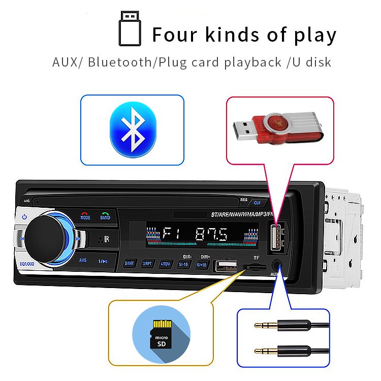 Car Stereo Amplifiers 520 Single Din Stereo Radio Player Car Audio Amplifier