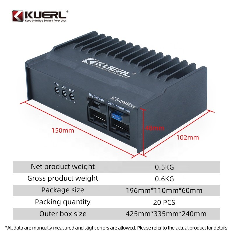 Kuerl New Product 45W*4 Car Power Amplifier 4 Channel Android DSP Audio Amplifier