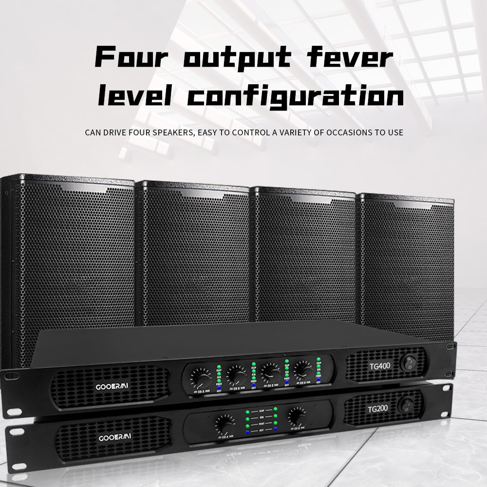 Gooermi TG400 High Quality 900Watt *4 Channel Digital Audio Power Amplifier 1U Digital Amplifier for Outdoor Stage Performance