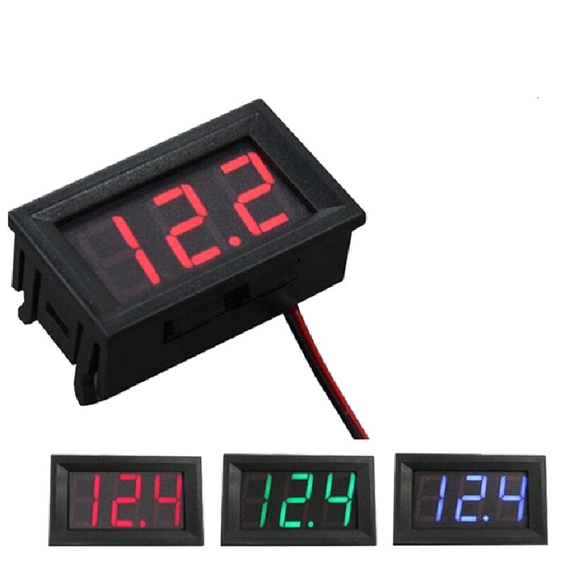 Digital Voltmeter DC 4.5V to 30V Digital Voltmeter Voltage Panel Meter Red/Blue/Green For 6V 12V Electromobile Motorcycle Car