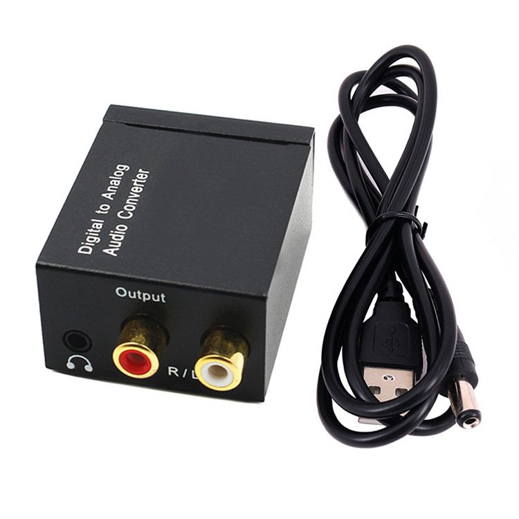 Audio Converter Digital to Analog Portable 3.5Mm Jack Coaxial Optical Fiber Digital to Analog Audio Aux Rca L / R Converter