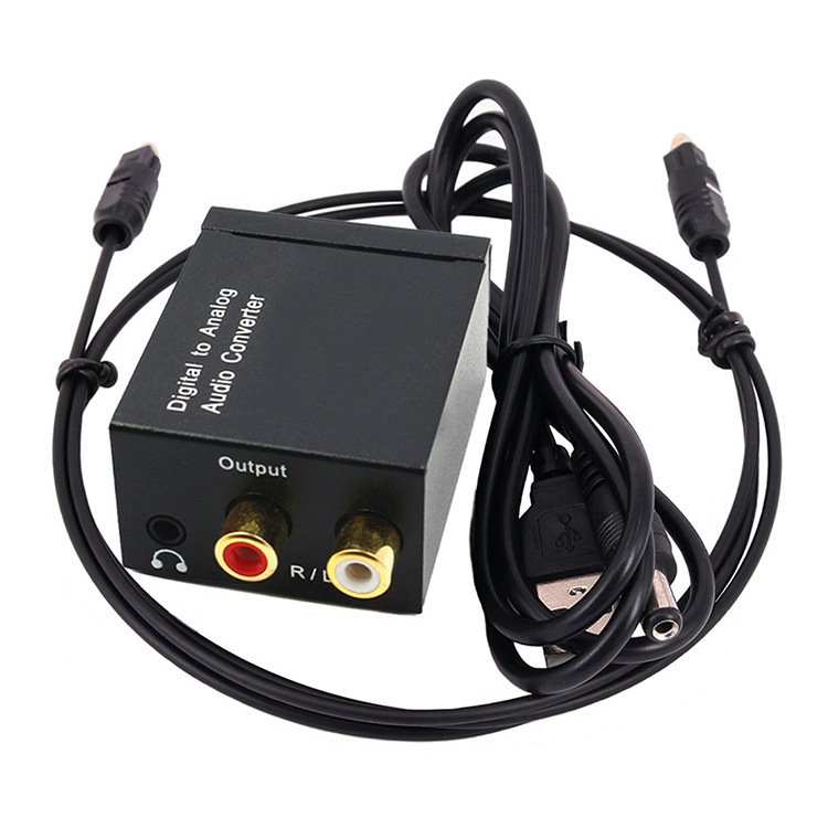 Audio Converter Digital to Analog Portable 3.5Mm Jack Coaxial Optical Fiber Digital to Analog Audio Aux Rca L / R Converter