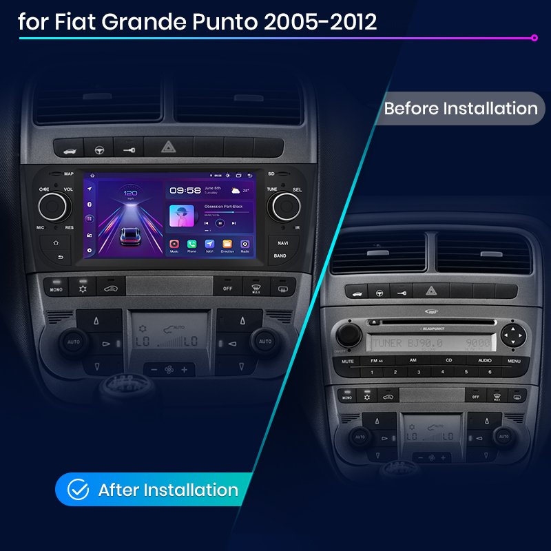Junsun V1 EU Stock Android Car Radio for Fiat Grande Punto 2005-2012 Apple Carplay Multimedia 6 Inch Touch Screen DVD Player
