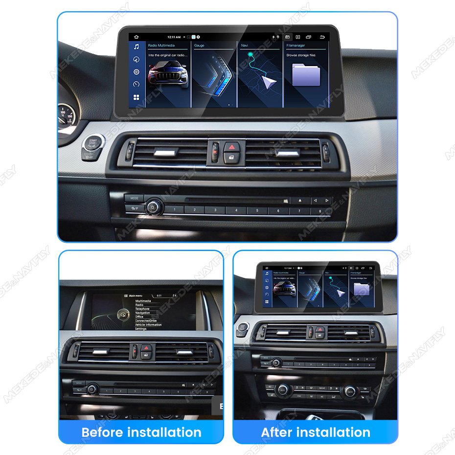 MEKEDE MNX Newest Android 8core 12+512GB Car Audio for BMW 5 Series F10 with BT WIFI 4G Lte GPS