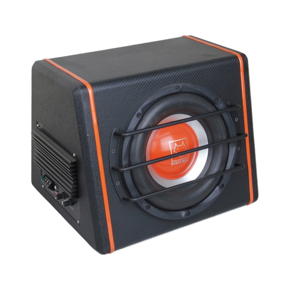 10inch Wooden Car Sound Subwoofer With Realistic Car Underseat Small Steel Gun Built-In Amplifier