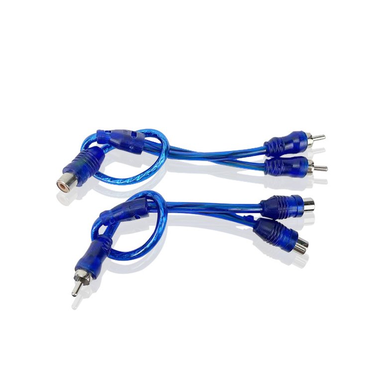 1Pcs Car Audio Copper Rca Splitter Adapter Cable One Female Two Male One Male Two Female Splitter Audio Cable for Car amplifier