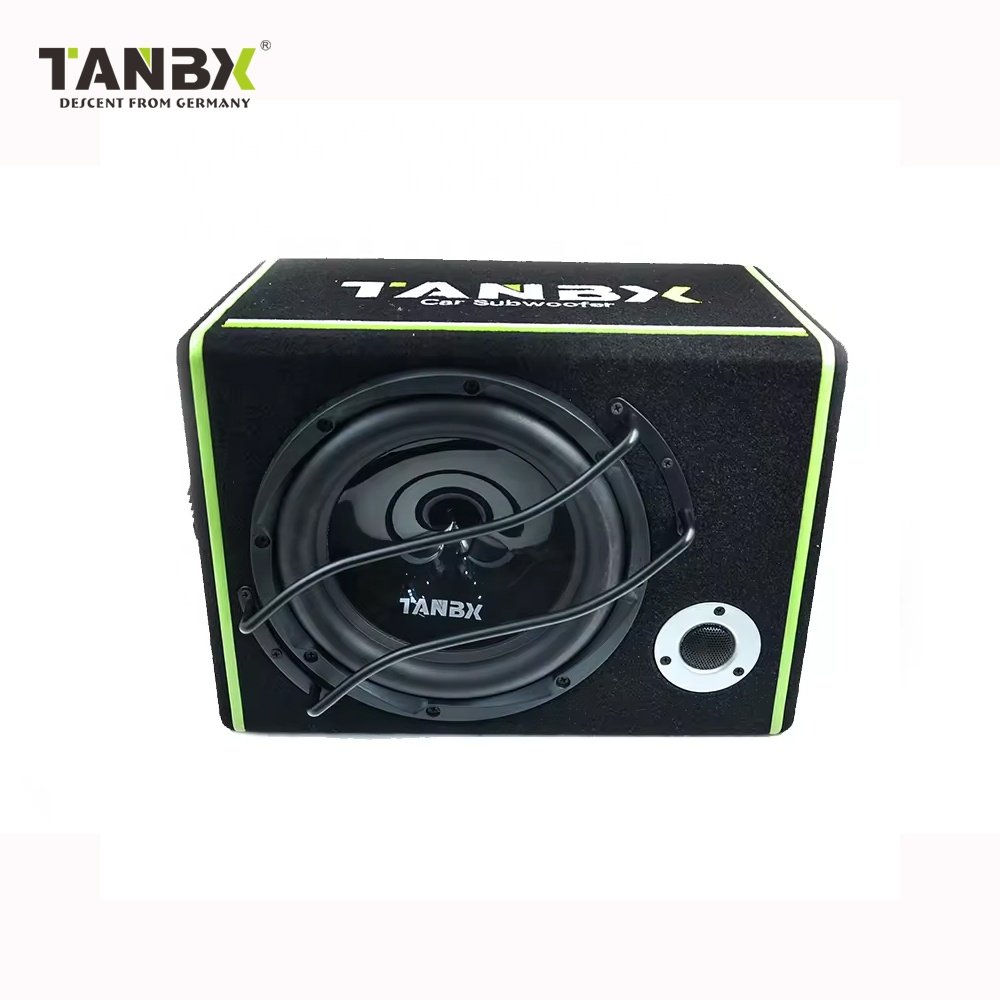 Factory Whole Cheap Price Car Stereo Trapezoid Subwoofer 10 Inch Active Enclosure Box Car Subwoofer with Amplifier and Tweeter