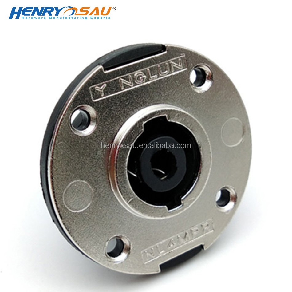 4-core professional audio socket cannon power plug round NL4 socket Ohm audio socket with metal plate speakon female connector
