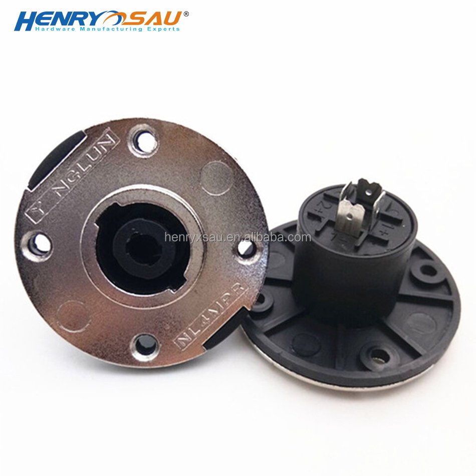 4-core professional audio socket cannon power plug round NL4 socket Ohm audio socket with metal plate speakon female connector