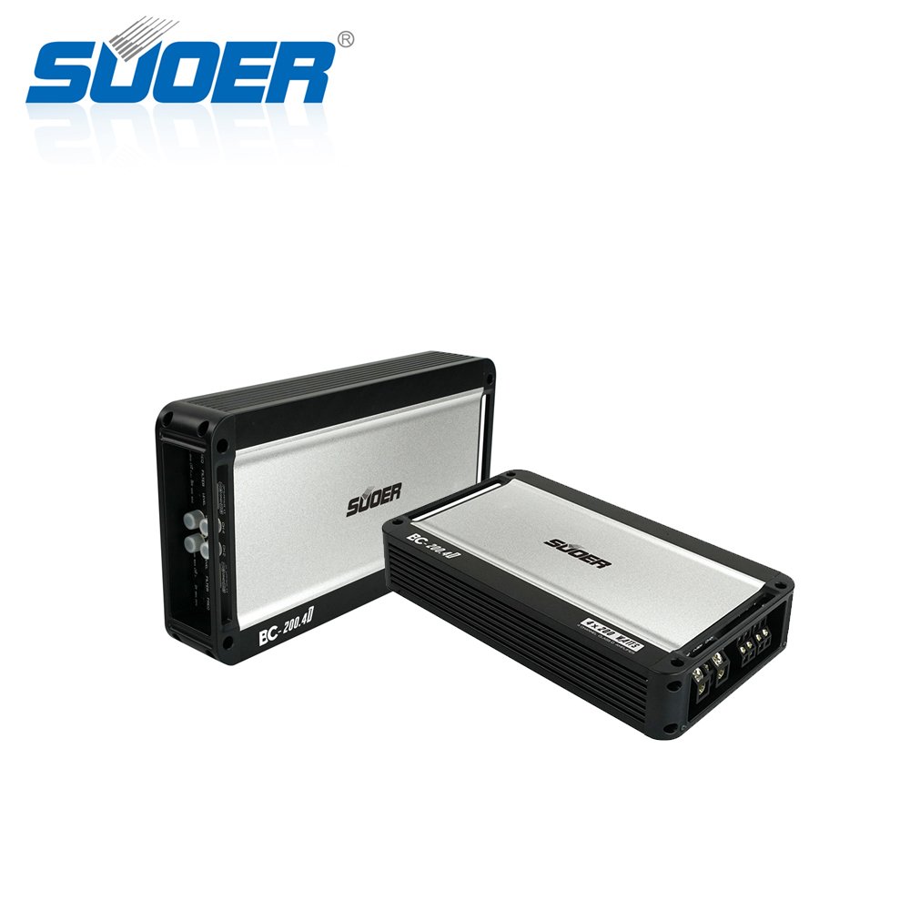 Suoer BC-200.4 Amplifier Audio Power Rms 200 Watts Class D Modern Design 4 Channel Car Amplifier