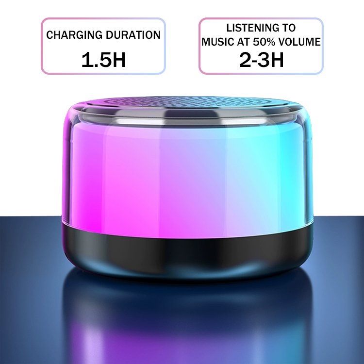 2025 New Style Portable Fashion Mini Speaker Rgb Colorful Led Light Wireless Usb Tf Aux Loudly Sound Control Speakers