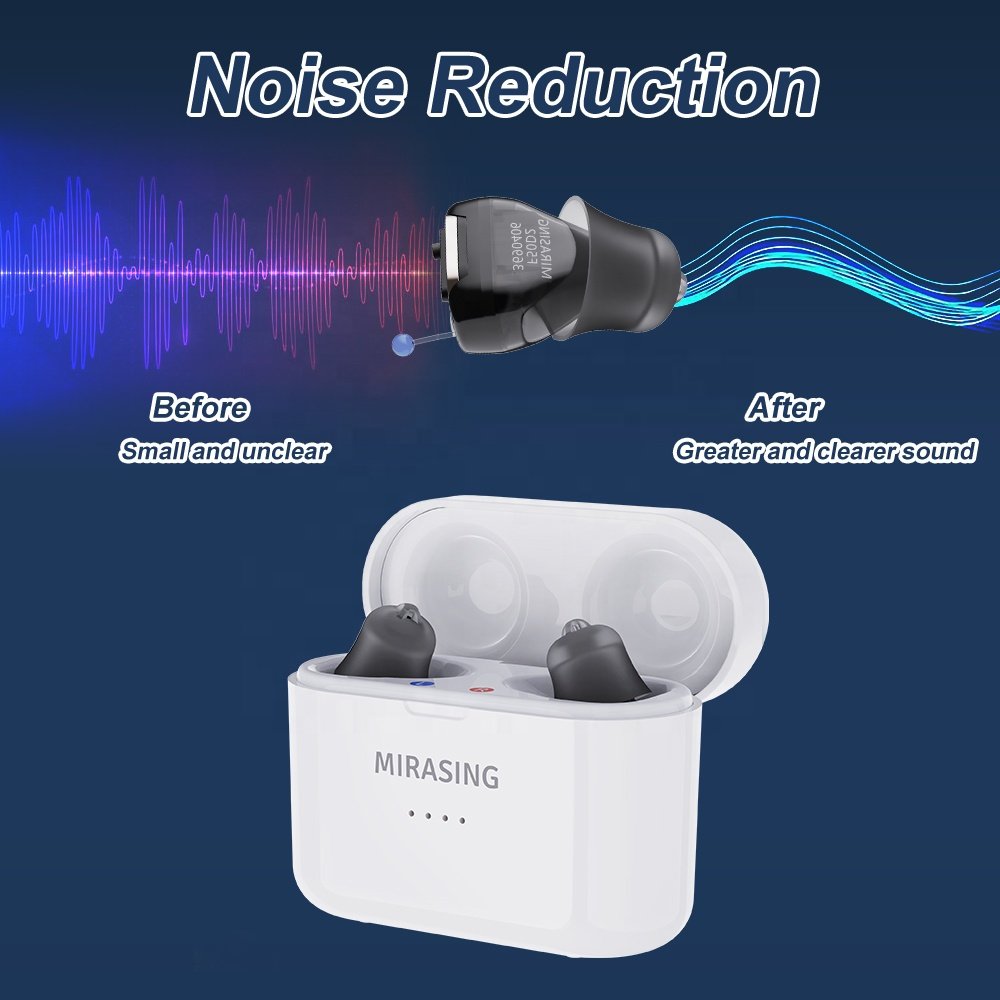 F50D2 Customization OTC ITC Hearing Aids Rechargeable 16 Channel Digital Invisible Sound Amplifier Ultra Light For Senior