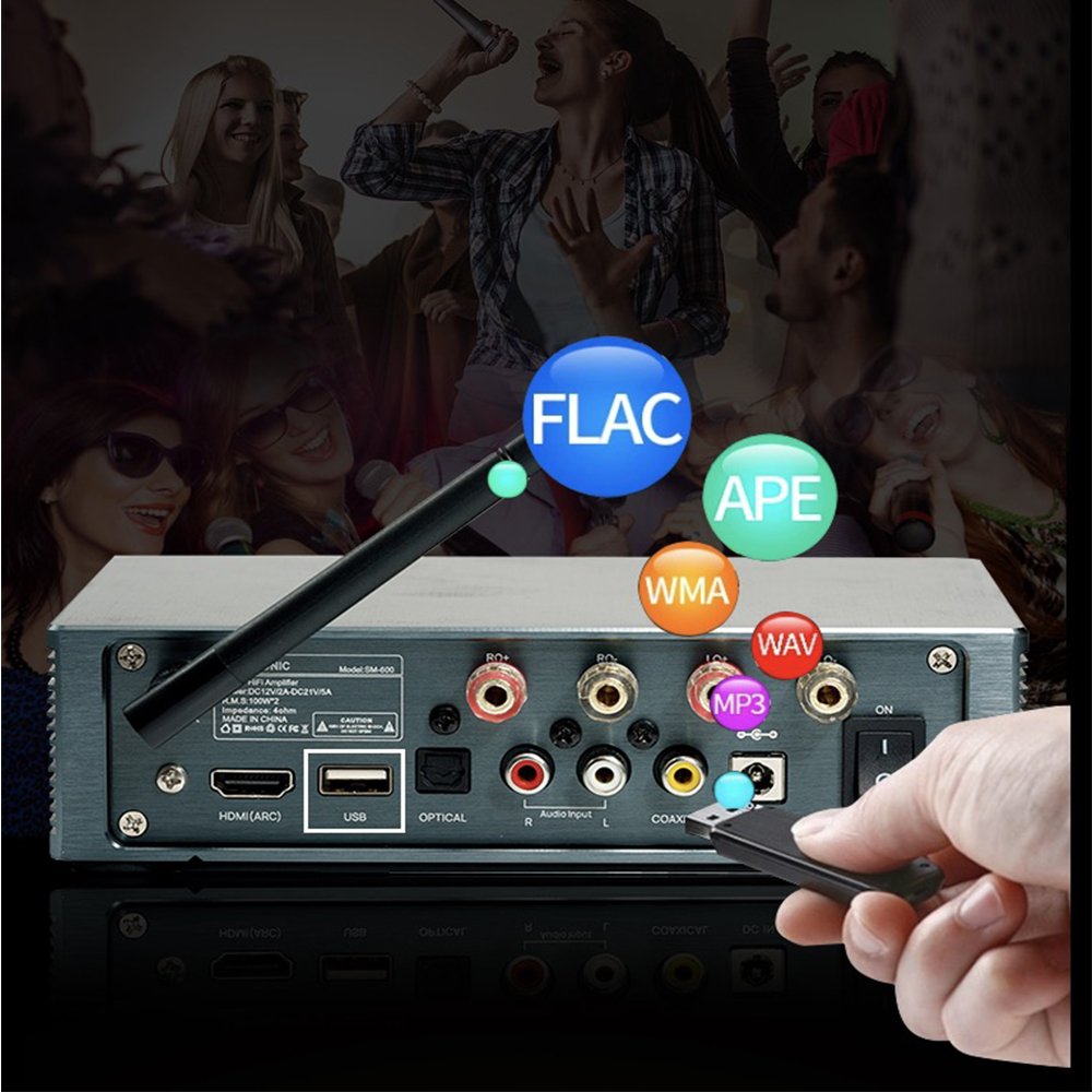 Samtronic HiFi Digital Amplifier Max Power 100Wx2 Channel 2.0 Bluetooth Surround Sound AMP Speaker for Home Car
