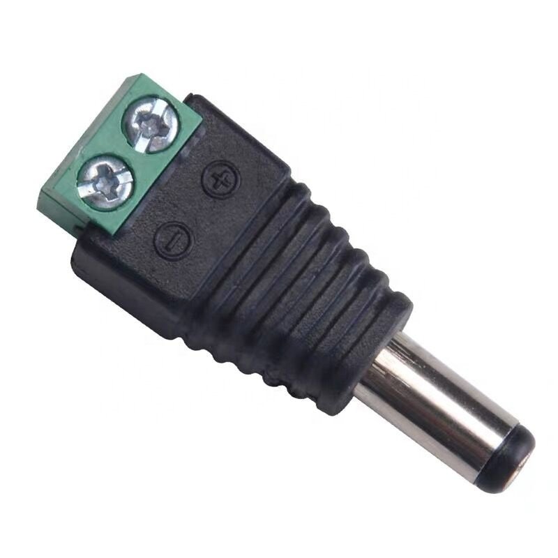 2 Pin Male and Female DC Connector Green Terminal Balun Connector With Screw For Audio Video Coaxial Cable DC power cable