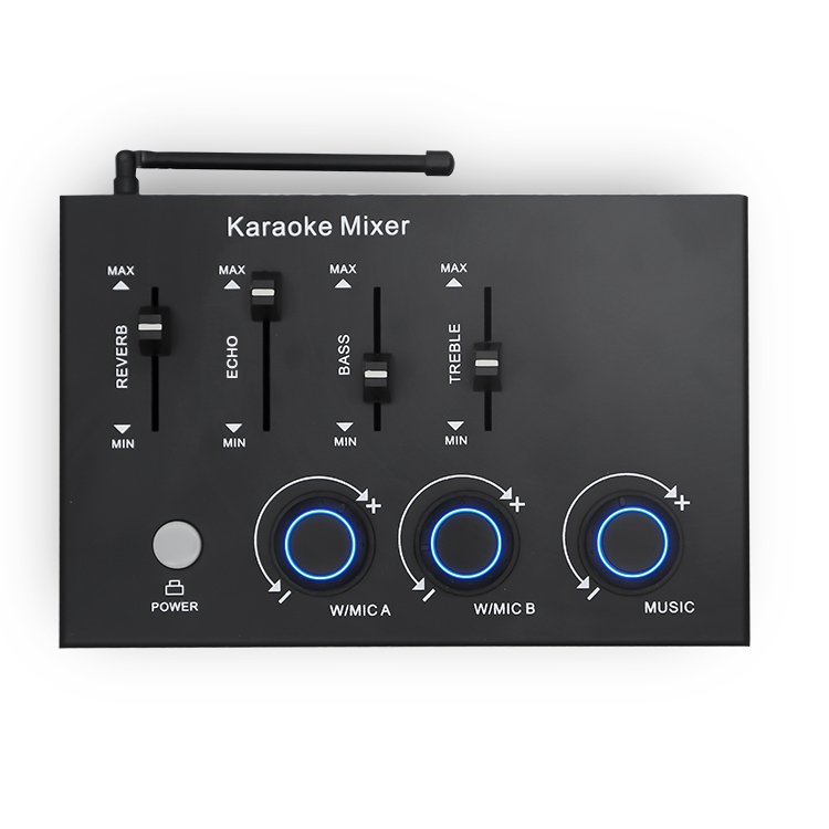 Karaoke Mixer System Dual UHF Karaoke Wireless Microphone HD Optical AUX Smart TV PC KTV Singing Amplifier Speaker Karaoke Mixer