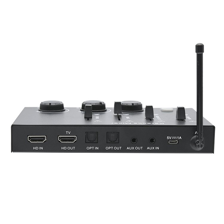 Karaoke Mixer System Dual UHF Karaoke Wireless Microphone HD Optical AUX Smart TV PC KTV Singing Amplifier Speaker Karaoke Mixer