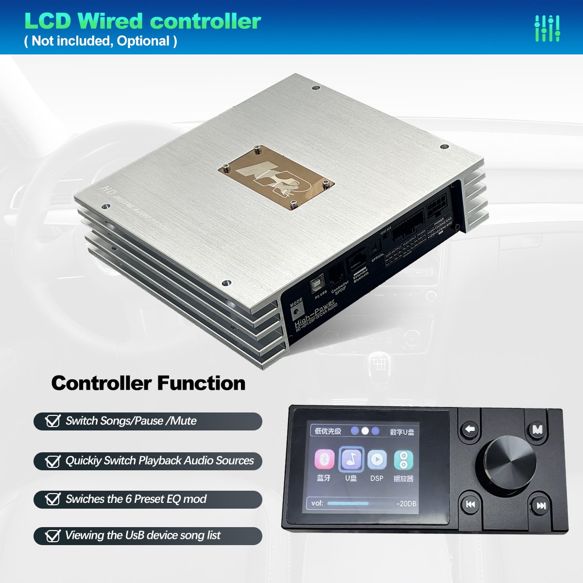 Zeming NK-N12 High Quality 8 Channels Processor Dsp Auto Amplifier Audio Blueteeth Dsp Car Audio Amplifier