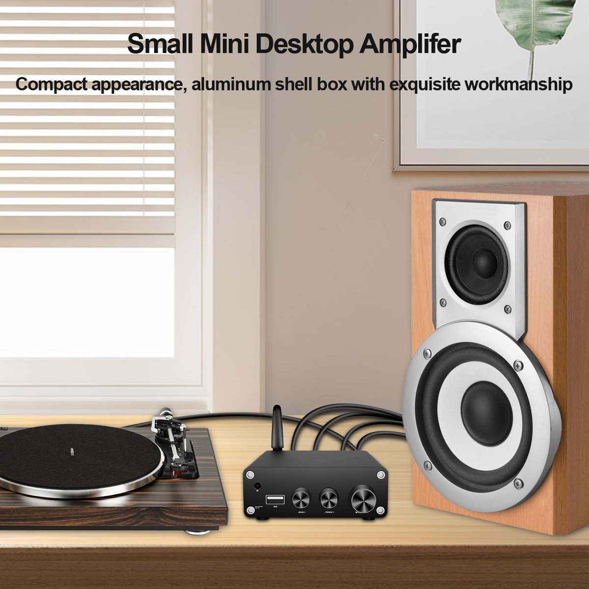 VIRE 2 Channels 50W TPA3116D2 Stereo Power Amplifier Mini Digital HIFI Home Desktop Audio Amp