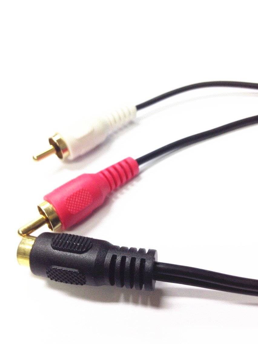 1 RCA Female to 2 RCA Male Y Adapter Splitter Gold Plated Connector Stereo Audio Cable for Car Speaker Amplifier