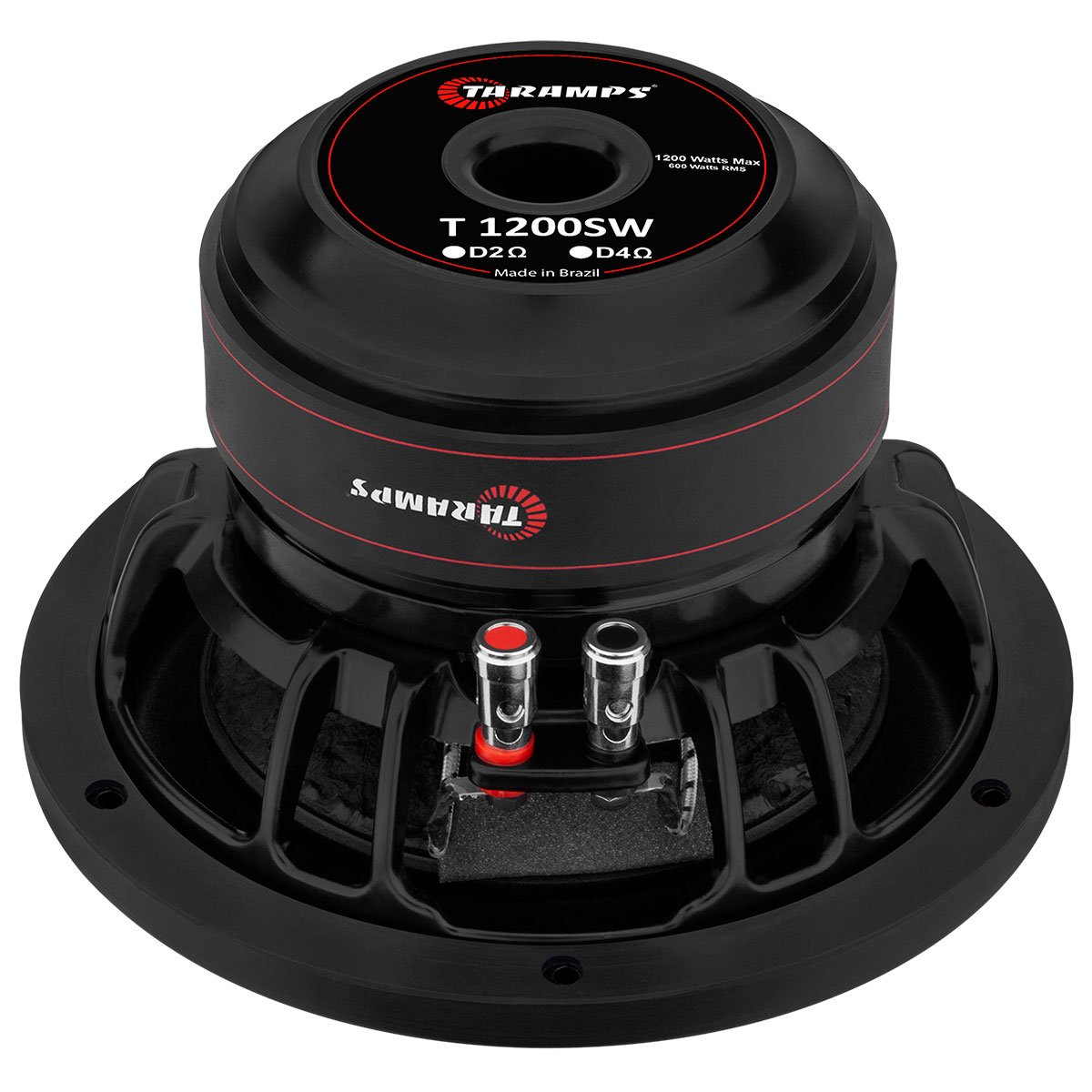 Subwoofer Taramps 8" T1200SW D2 or D4 Ohms Car Audio Speaker 600 Watts Rms 1200W Max Black Color Loudspeaker 8 Inches Powerful