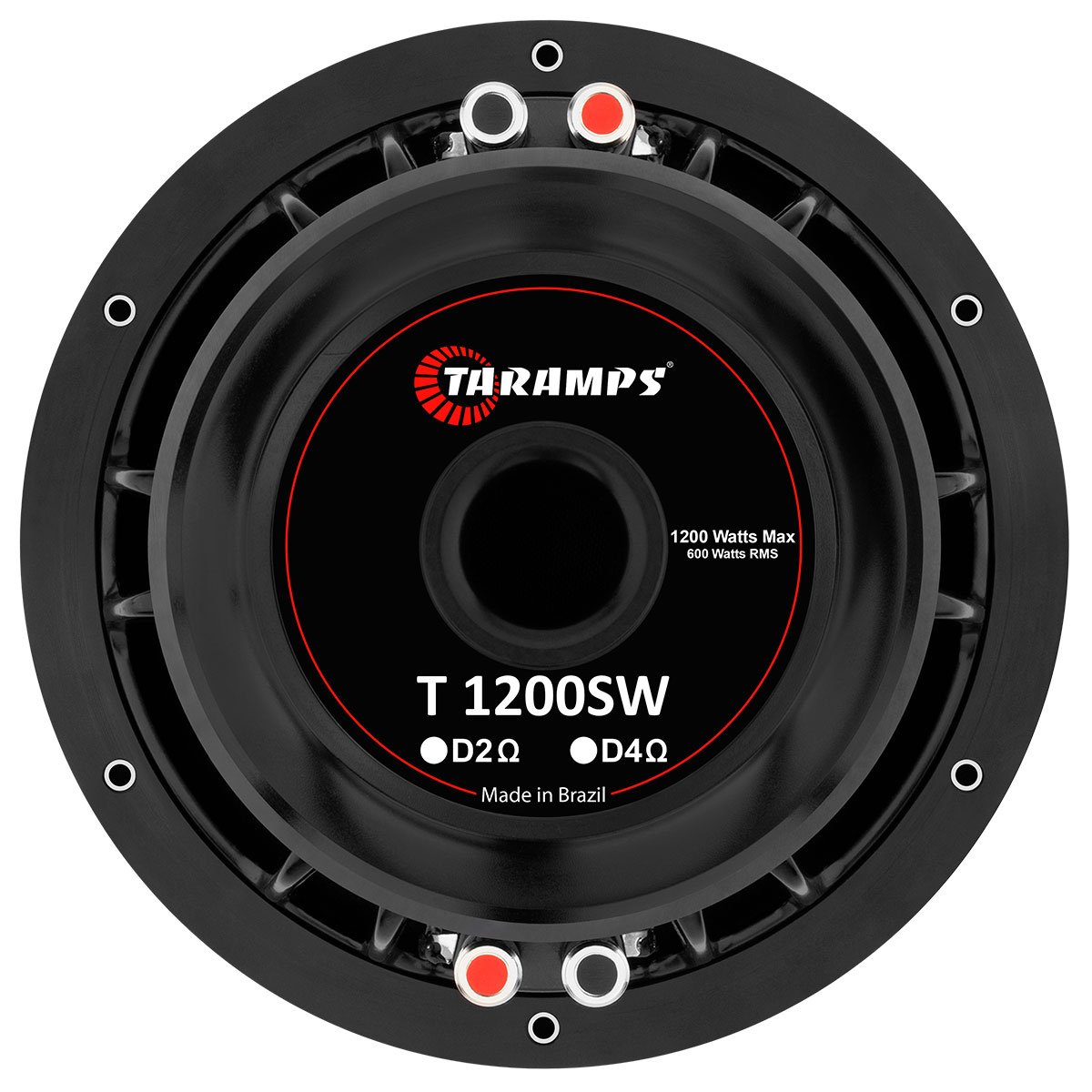 Subwoofer Taramps 8" T1200SW D2 or D4 Ohms Car Audio Speaker 600 Watts Rms 1200W Max Black Color Loudspeaker 8 Inches Powerful