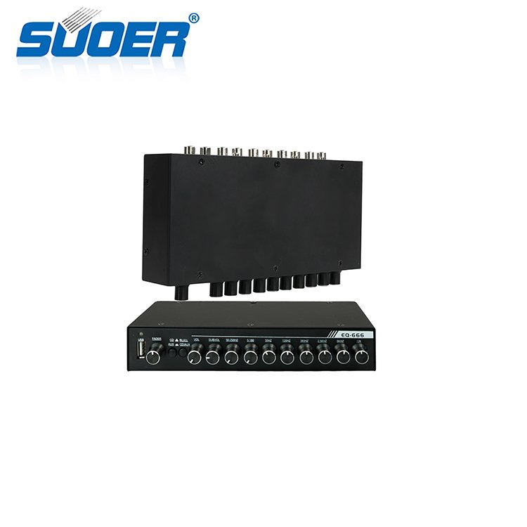 Suoer EQ-666 New Trend Product 7 Band Car Equalizer for Car Amplifier Adjustable 6 Frequency Car Equalizer