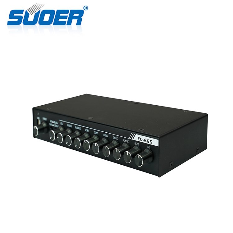 Suoer EQ-666 New Trend Product 7 Band Car Equalizer for Car Amplifier Adjustable 6 Frequency Car Equalizer
