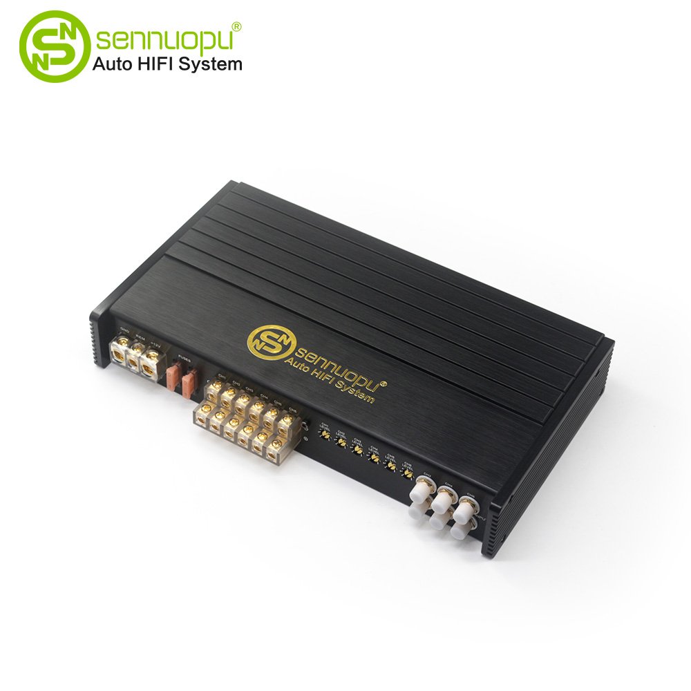 Sennuopu HQ-200.6A Car 4-Channel Class D Amplifier with Equalizers and Crossovers High Performance AB Class