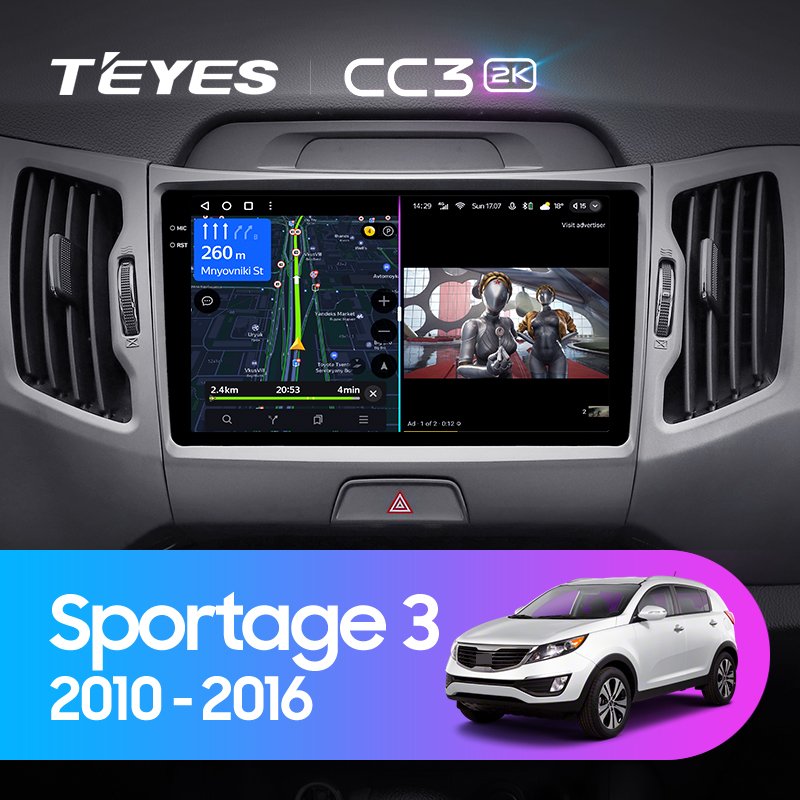 TEYES CC3 2K for Kia Sportage 3 SL 2010 - 2016 Car Radio Multimedia Video Player Navigation Stereo GPS Android 10 No 2din 2 Din