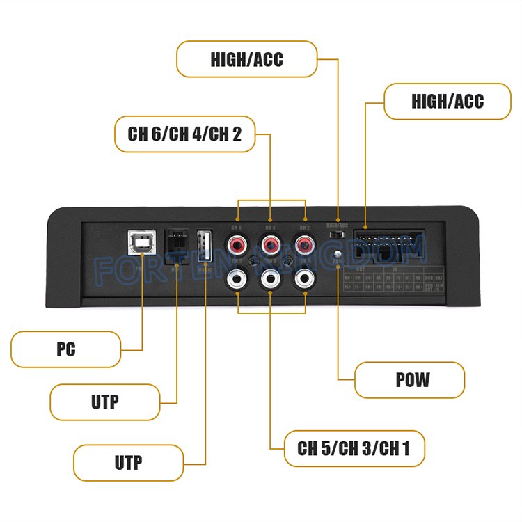 Car Audio Radio Car Interior Accessories Black Stereo Amps Car DSP Audio Processor Amplifier 6 Channels