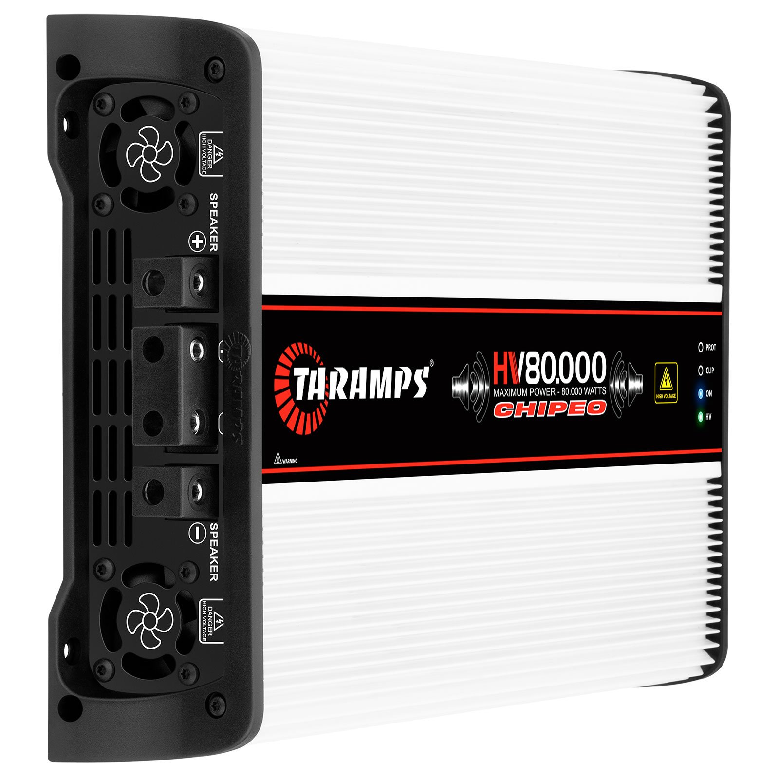 Taramps HV 80000 Chipeo 0.5 Ohm 80000 Watts RMS with 14 Batteries 1 Channel High Voltage Amplifier 176VDC Output Power Car Audio