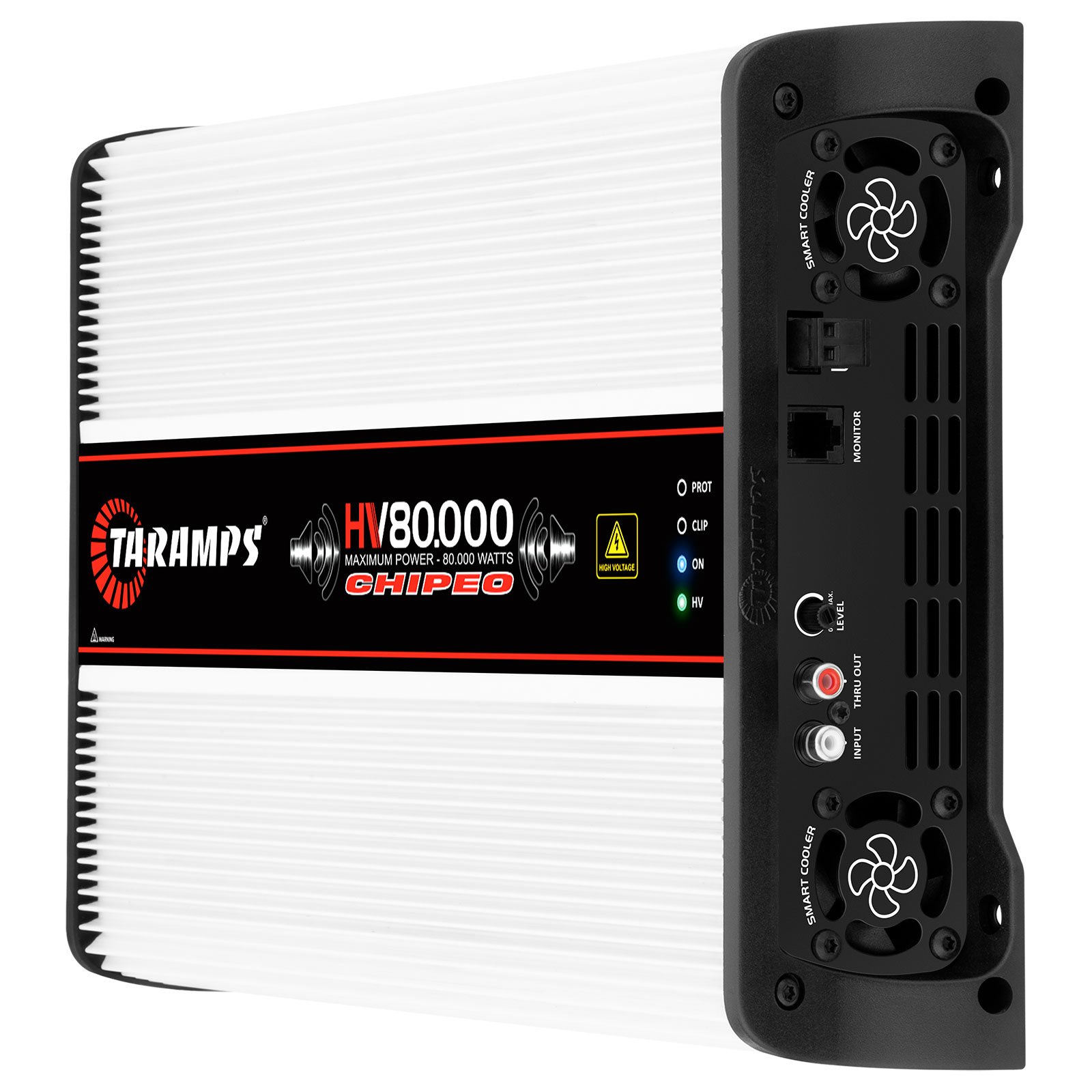 Taramps HV 80000 Chipeo 0.5 Ohm 80000 Watts RMS with 14 Batteries 1 Channel High Voltage Amplifier 176VDC Output Power Car Audio