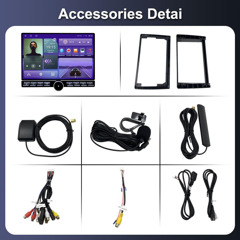 2K Universal 13.1 Inch Android Player System Single Knob Button GPS Amplifier DSP Mirror Link RGB Dashboard