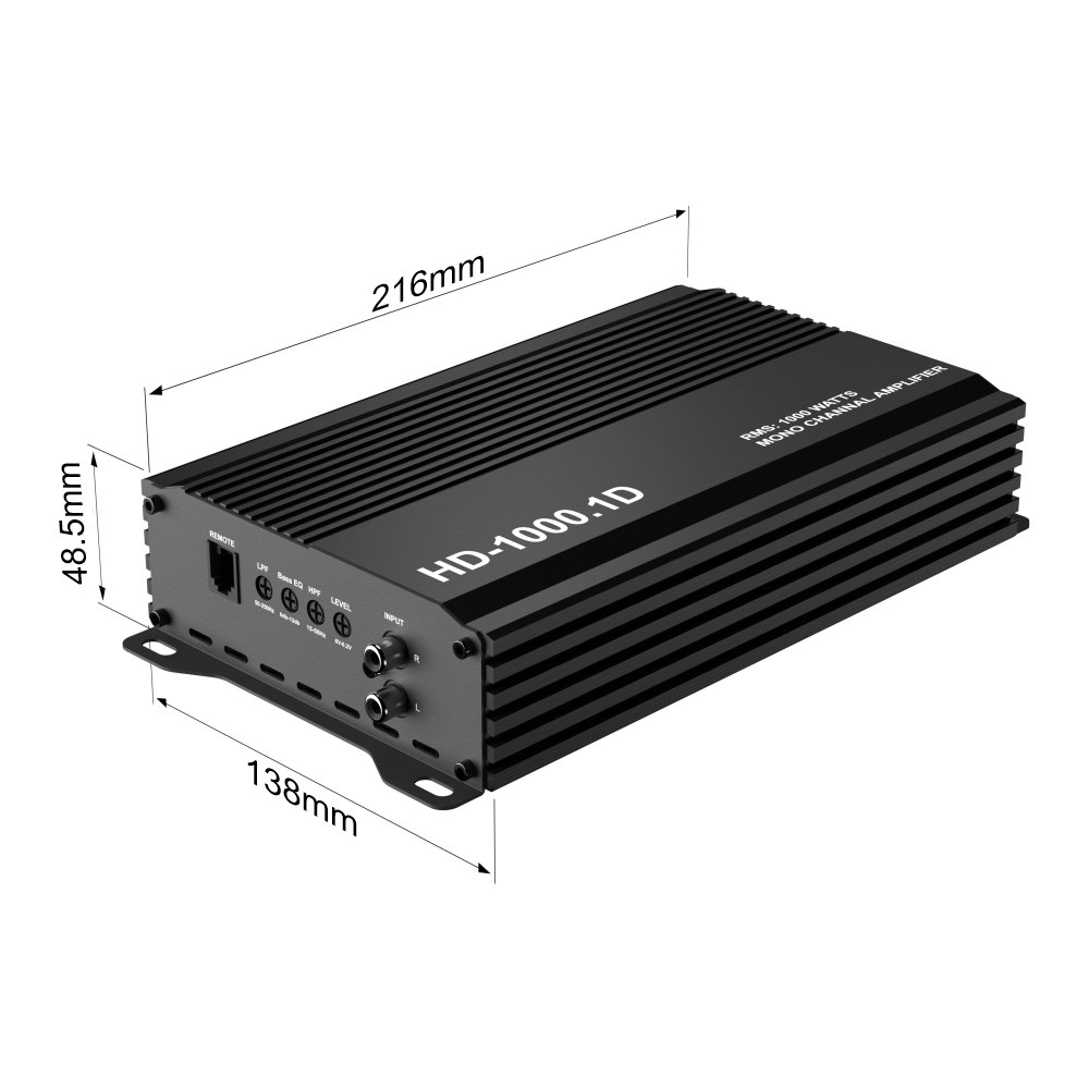 HD-1000.1D Class D Monoblock RMS 1*1000W Max 3000w Compact Size High Power Car Amplifier 12V