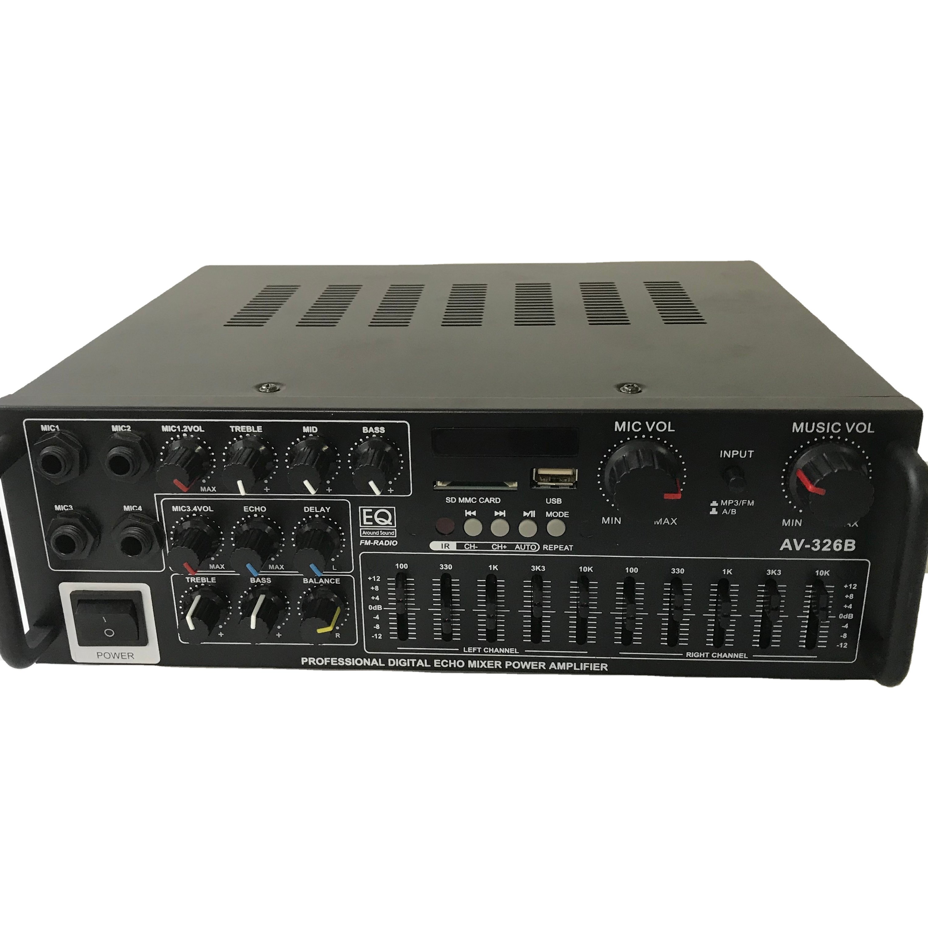 MP326BT 100W EQ BT Stereo Car Amplifier 4 Ohm 2 Channels USB Car Amplifier Home Theater Amplifiers