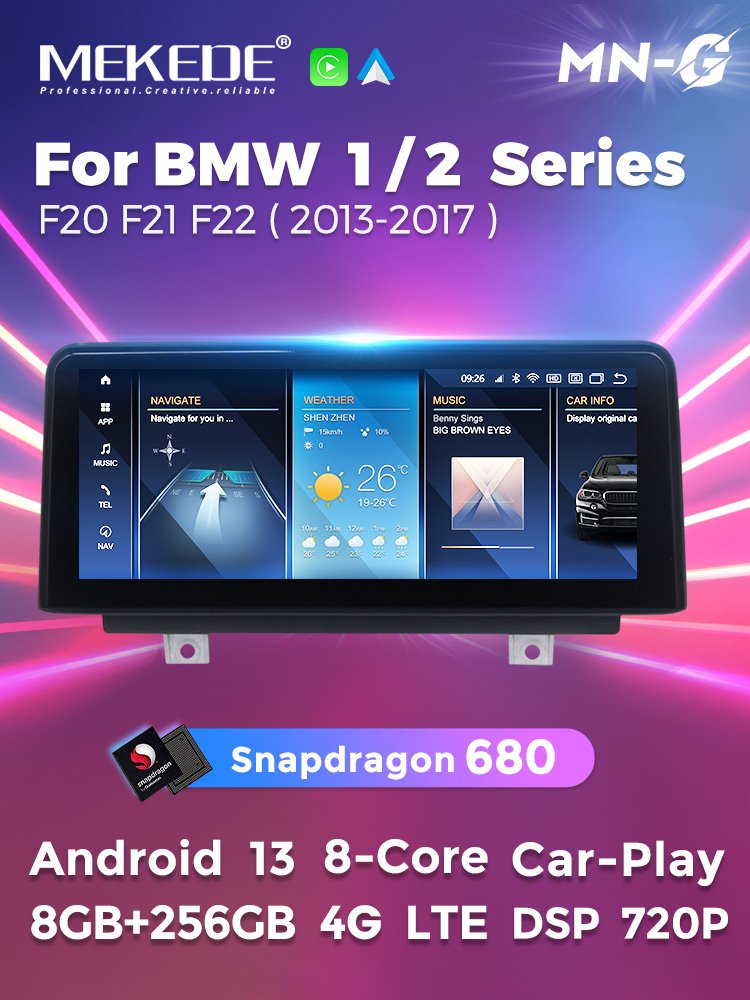8+256G MEKEDE 10.25'' Android 13 Car-play Android Auto for BMW 1 Series 2013-2017 F20 F21 NBT System IPS HD Screen Optinoal