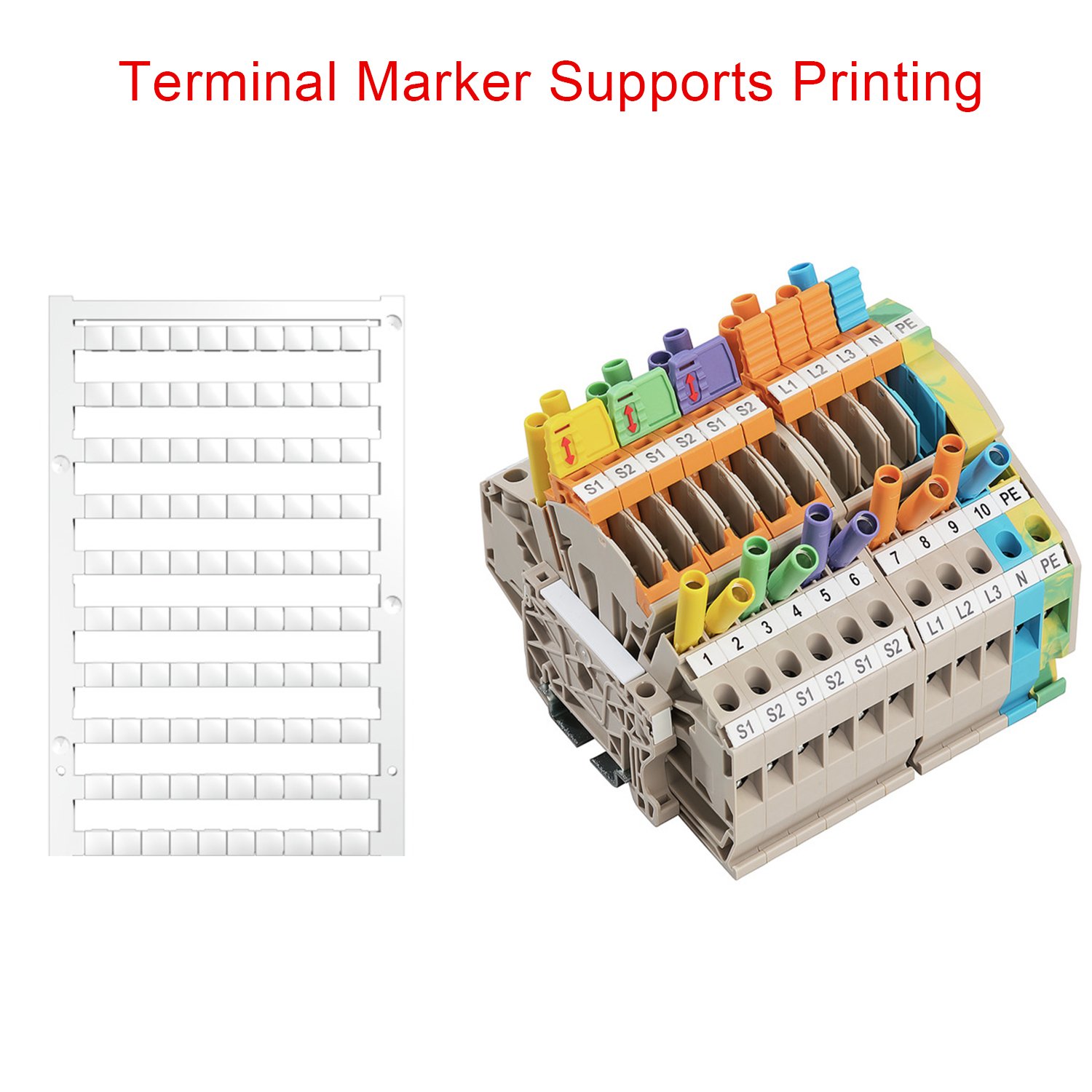 Support Customized Printing Weidmuller 1046350000 DEK 5/8 PLUS MC NE WS White Terminal Marker
