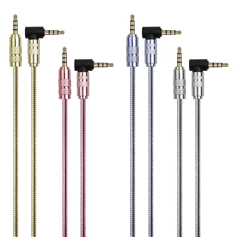 90 Degree Male to Male 3.5mm Audio Cable Metal Jacket Aux Cable for Speaker/Mobile Phone/Headphone/Amplifier/PC/Flat/MP3/MP4/Car
