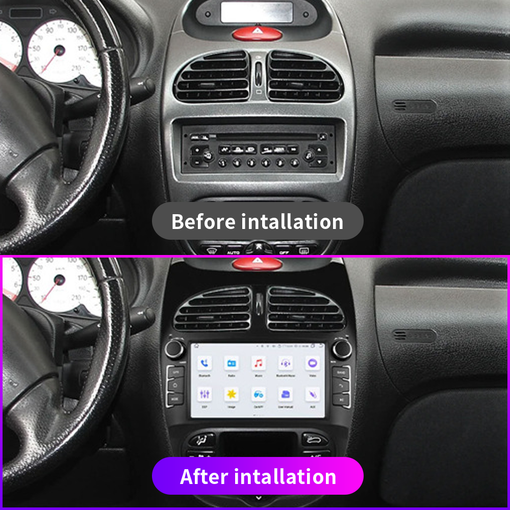 Peugeot 206 2000-2008 Car Radio 7'' Android Car Stereo Navigation Gps Auto Electronics with Car Music System 2k Screen Carplay