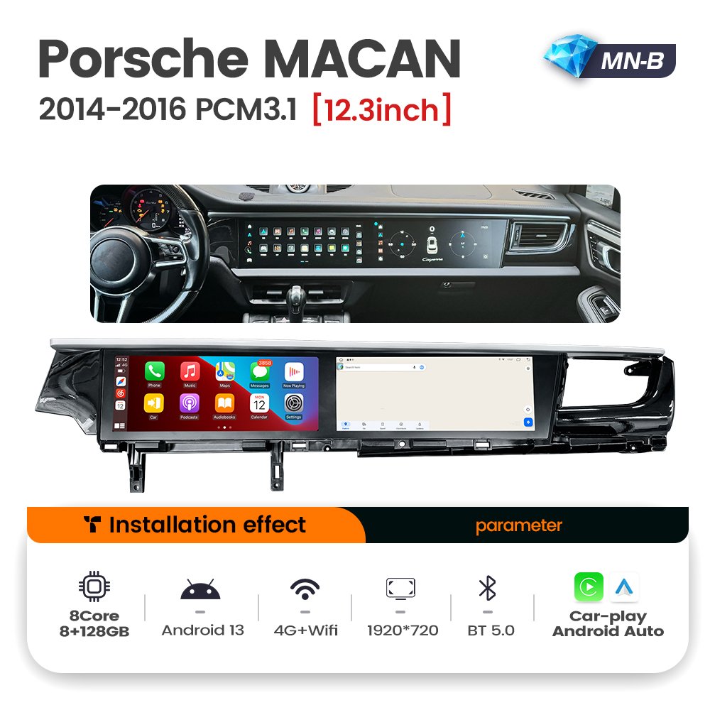 Mekede MNB 12.3inch Dual IPS Screen Android Car Radio Auto Electronics 4G WIFI GPS for Porsche MACAN 2014 2015 2017