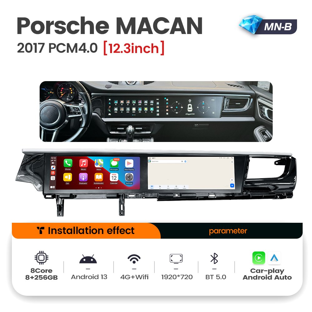Mekede MNB 12.3inch Dual IPS Screen Android Car Radio Auto Electronics 4G WIFI GPS for Porsche MACAN 2014 2015 2017