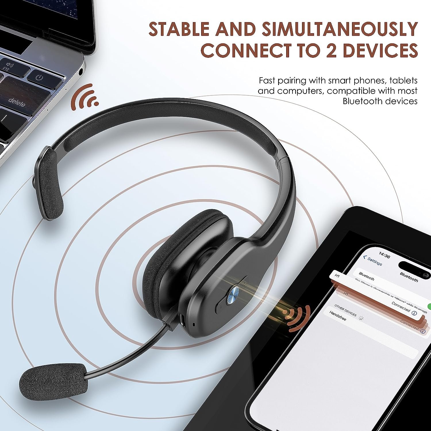 OEM Factory Bluetooth Phone Headset Office Call Center Business Earphone Wireless Headset with Microphone