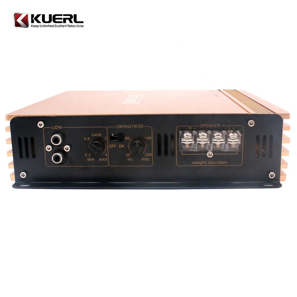 KUERL 12V Subwoofer Amplifier High Power 2 Channel Car Amplifier Class AB Auto Audio Power Amplifier