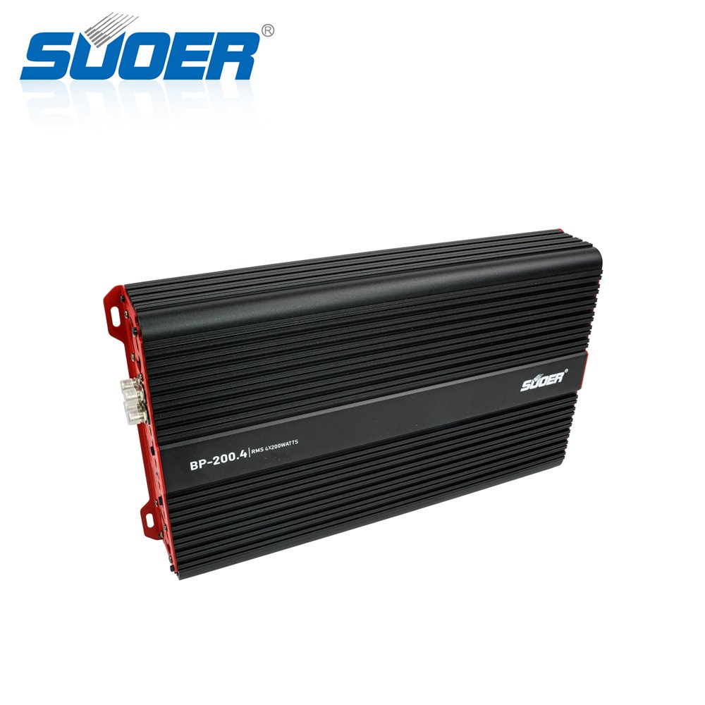 Suoer BP--200.4 Class AB 4 Channel 200 Watts RMS Power Car Amplifier Class AB Car Amplifier