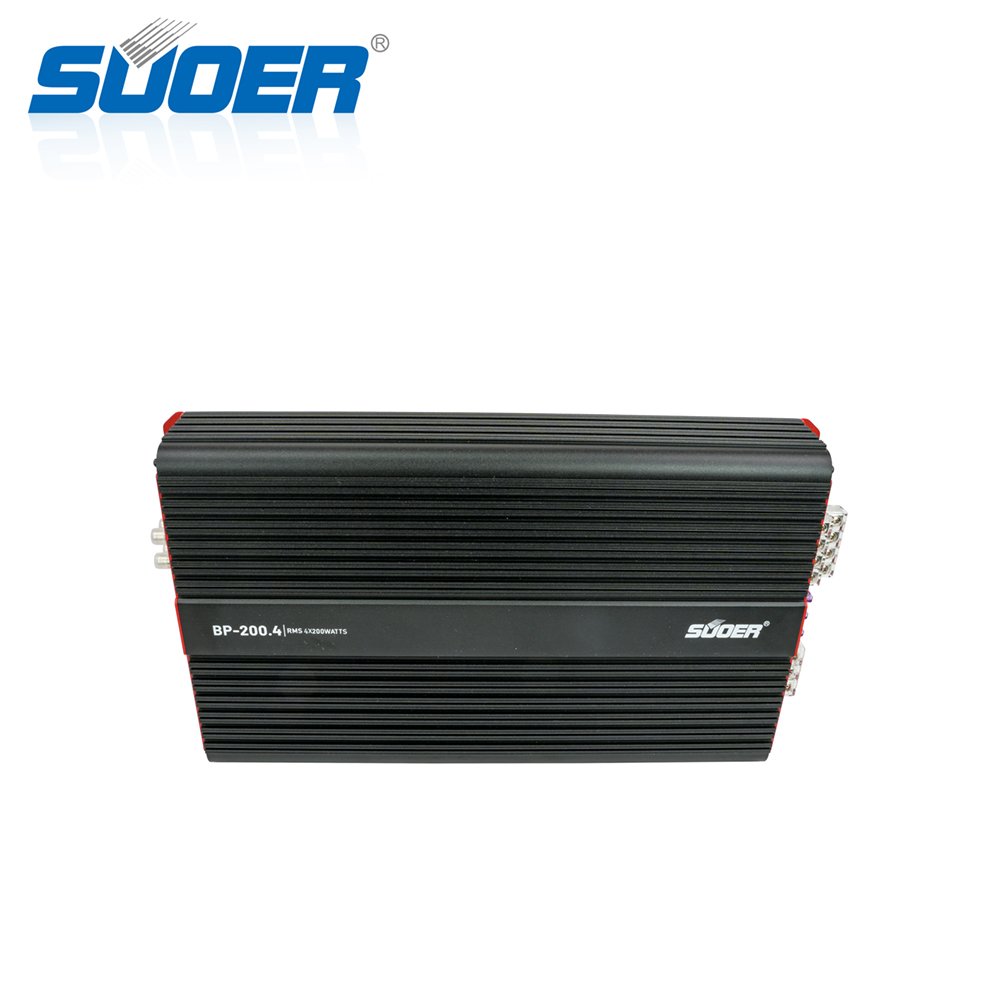 Suoer BP--200.4 Class AB 4 Channel 200 Watts RMS Power Car Amplifier Class AB Car Amplifier