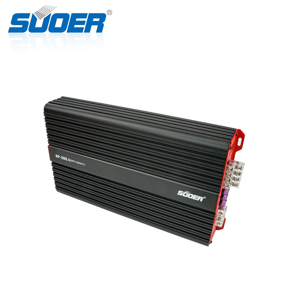 Suoer BP--200.4 Class AB 4 Channel 200 Watts RMS Power Car Amplifier Class AB Car Amplifier