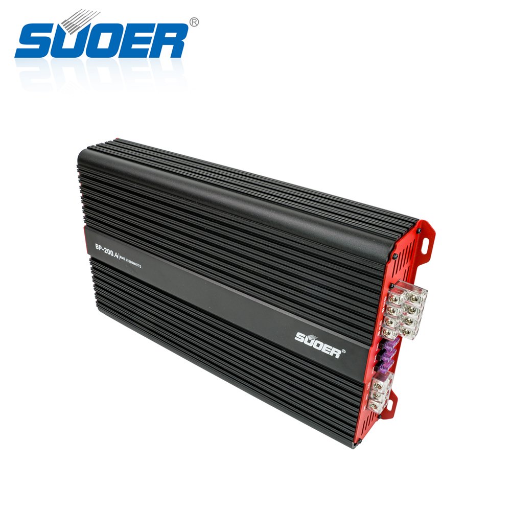 Suoer BP--200.4 Class AB 4 Channel 200 Watts RMS Power Car Amplifier Class AB Car Amplifier