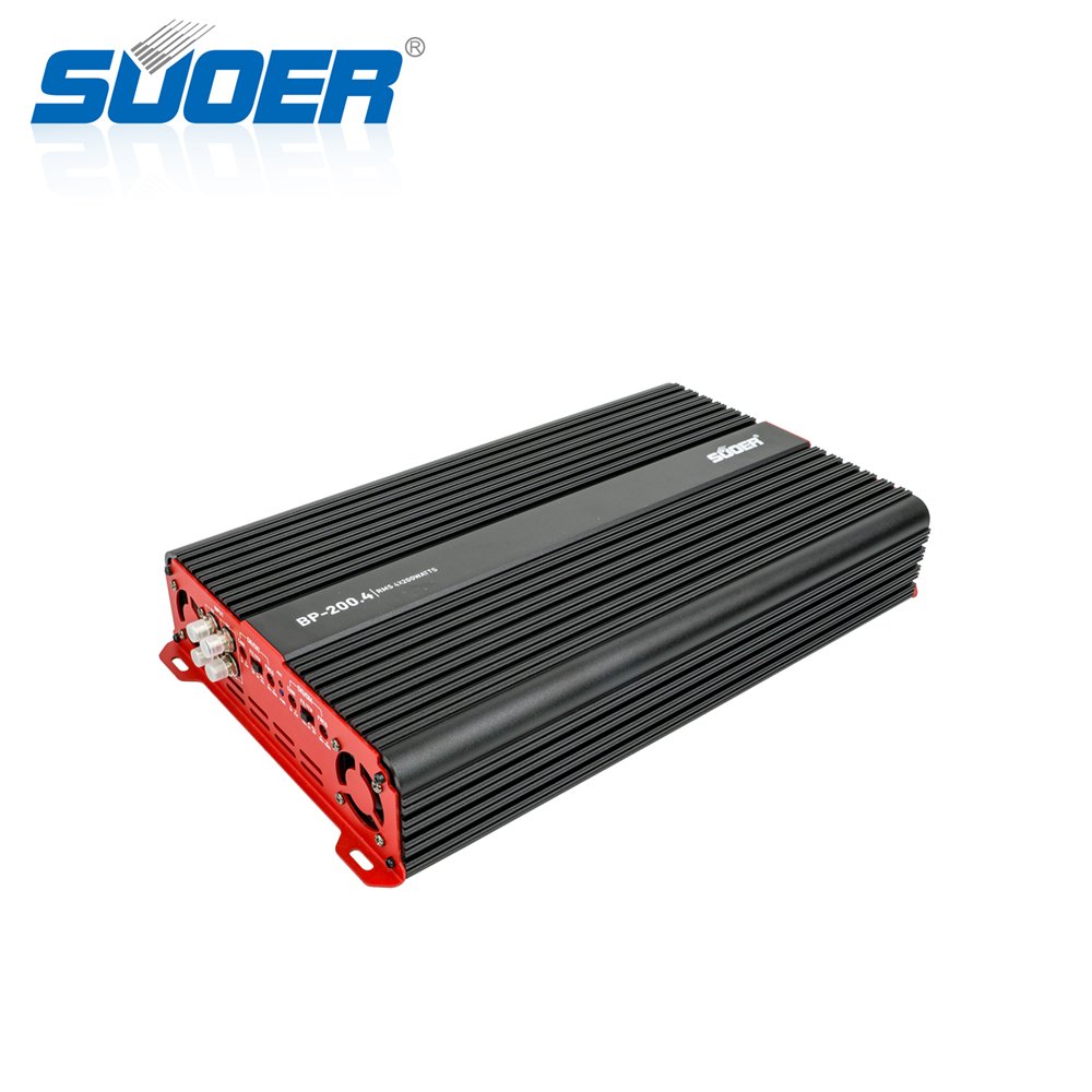 Suoer BP--200.4 Class AB 4 Channel 200 Watts RMS Power Car Amplifier Class AB Car Amplifier