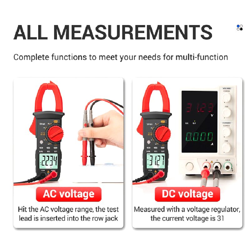 DC AC Multimeter Ammeter Voltage Tester Car Amp Hz Capacitance NCV Ohm Test ST181 182 183 Digital Clamp Meter